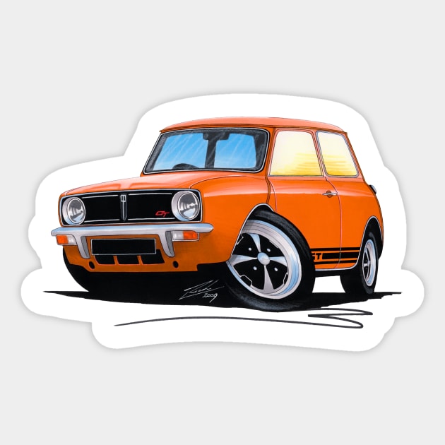 Mini 1275GT Orange Sticker by y30man5